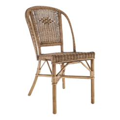 Chaise en rotin patiné vieilli Albertine - KOK