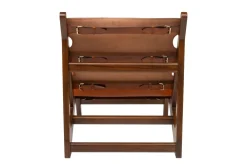 Chaise en teck et cuir naturel 60x82x74cm Nomad - Versmissen