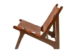 Chaise en teck et cuir naturel 60x82x74cm Nomad - Versmissen