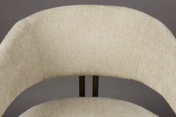 Chaise en tissu beige et acier bronze Naida - Dutchbone