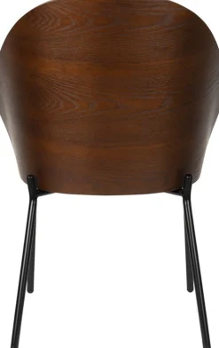 Chaise en tissu beige et bois de frêne et métal noir Rodin - Dutchbone