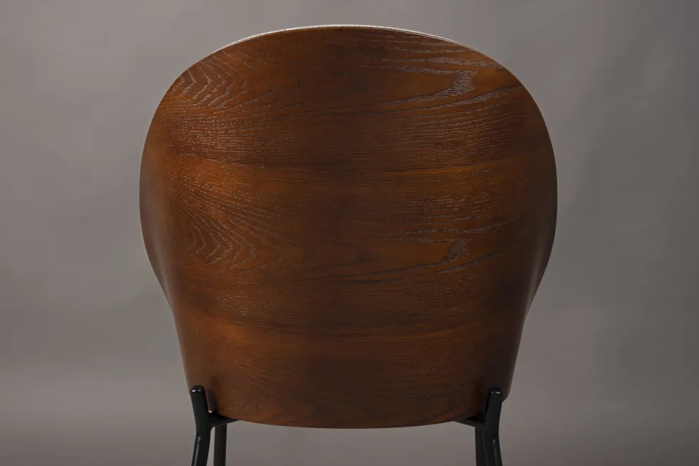 Chaise en tissu beige et bois de frêne et métal noir Rodin - Dutchbone