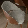 Chaise en tissu beige et bois d'hévéa Velore - Dutchbone
