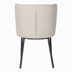 Chaise en tissu beige et métal noir Marius - The Cool Republic