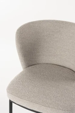 Chaise en tissu beige et métal noir Marius - The Cool Republic