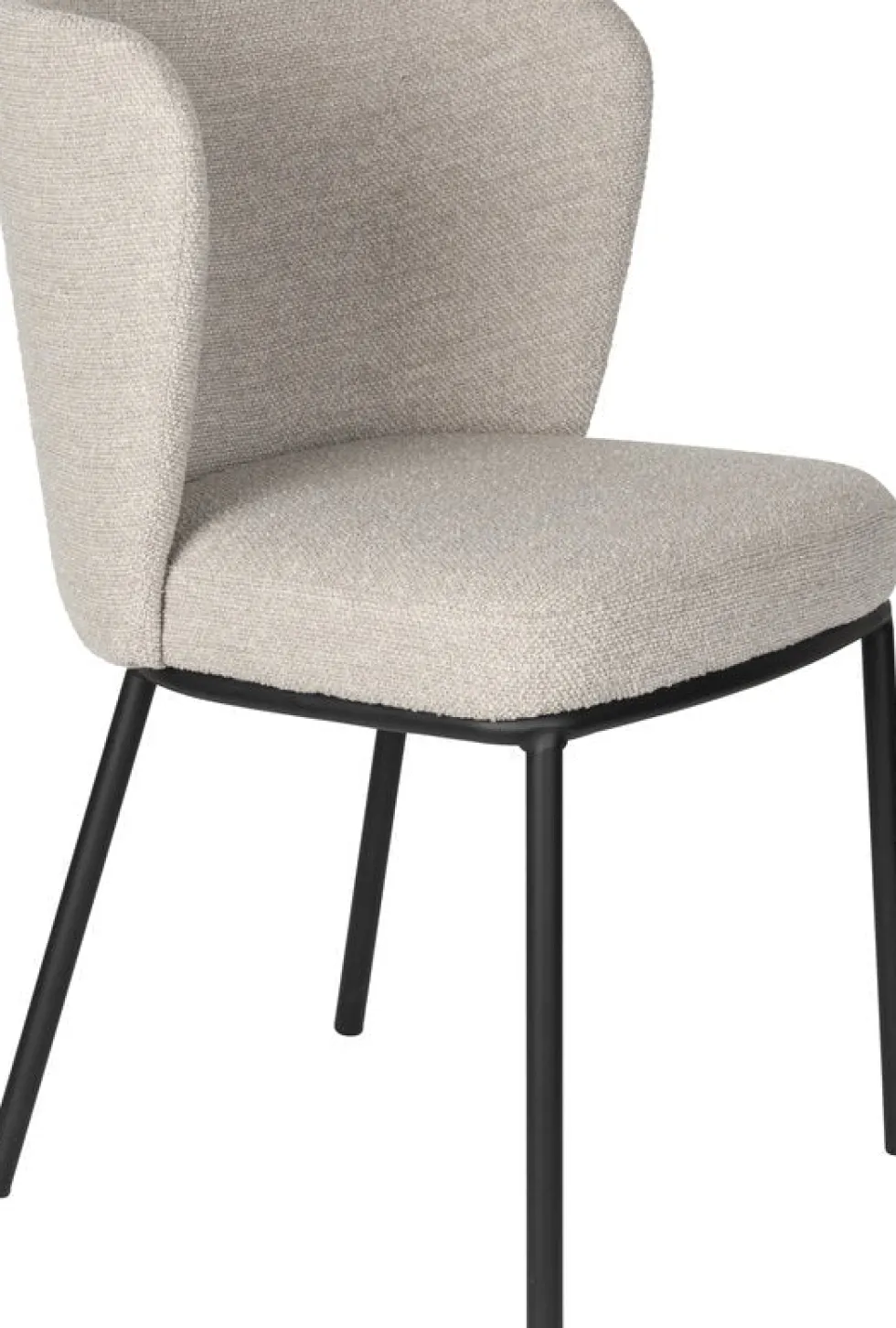 Chaise en tissu beige et métal noir Marius - The Cool Republic