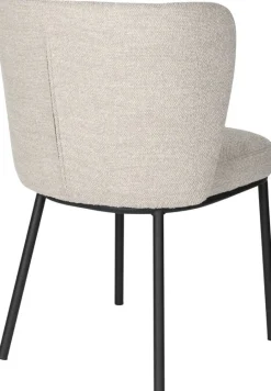 Chaise en tissu beige et métal noir Marius - The Cool Republic