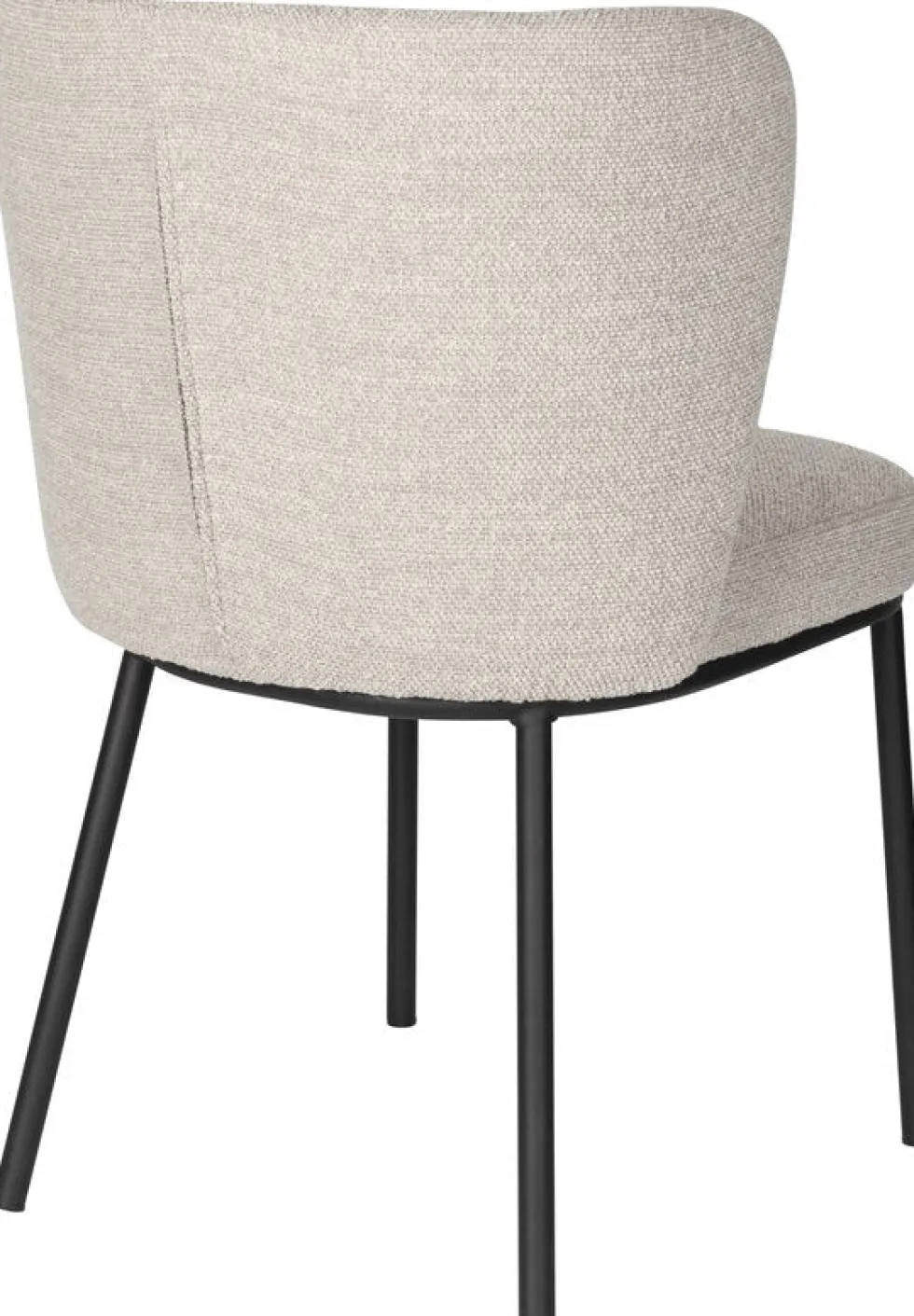 Chaise en tissu beige et métal noir Marius - The Cool Republic