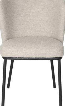Chaise en tissu beige et métal noir Marius - The Cool Republic