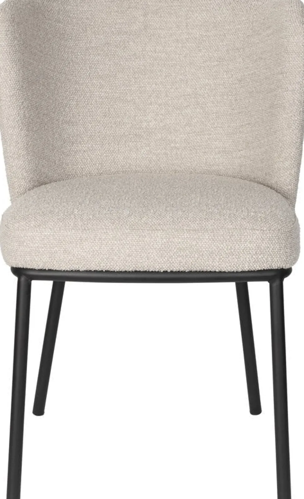 Chaise en tissu beige et métal noir Marius - The Cool Republic