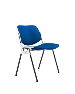 Chaise en tissu bleu et acier chromé DSC 106 - Anonima Castelli