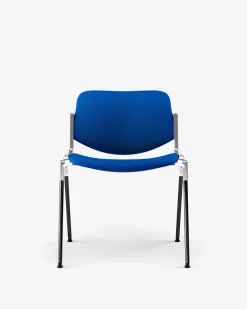 Chaise en tissu bleu et acier chromé DSC 106 - Anonima Castelli