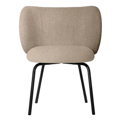 Chaise en tissu bouclé beige sur pieds noirs 69 x 69 cm Rico - Ferm Living