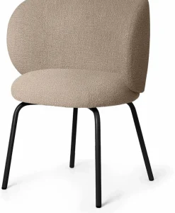 Chaise en tissu bouclé beige sur pieds noirs 69 x 69 cm Rico - Ferm Living