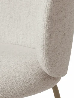Chaise en tissu bouclé blanc sur pieds beiges 69 x 69 cm Rico - Ferm Living