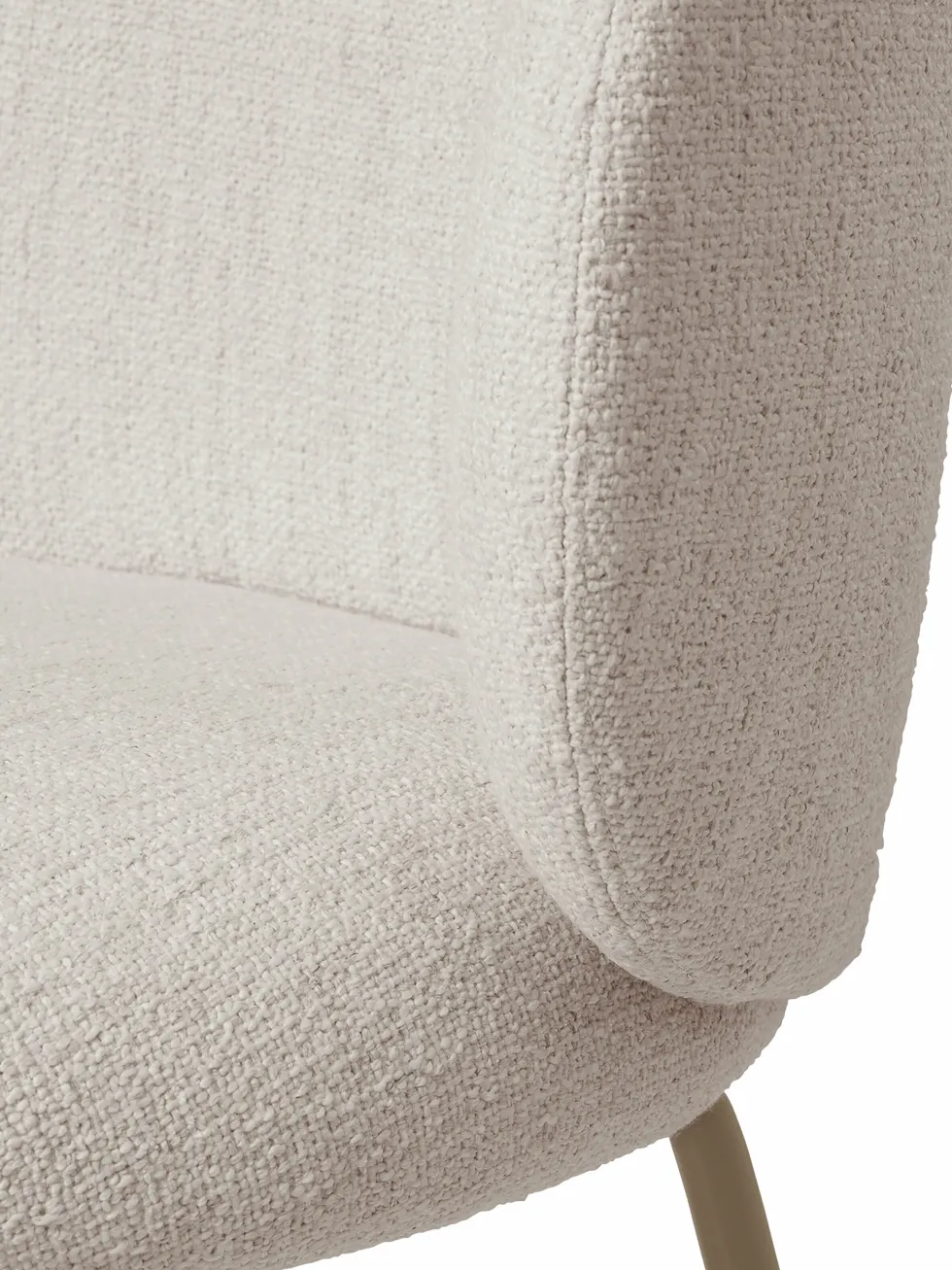 Chaise en tissu bouclé blanc sur pieds beiges 69 x 69 cm Rico - Ferm Living