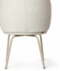 Chaise en tissu bouclé blanc sur pieds beiges 69 x 69 cm Rico - Ferm Living
