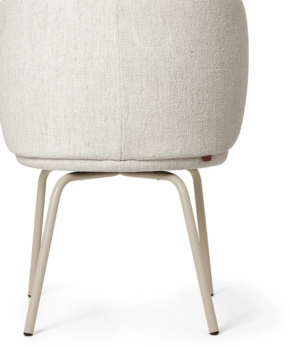 Chaise en tissu bouclé blanc sur pieds beiges 69 x 69 cm Rico - Ferm Living