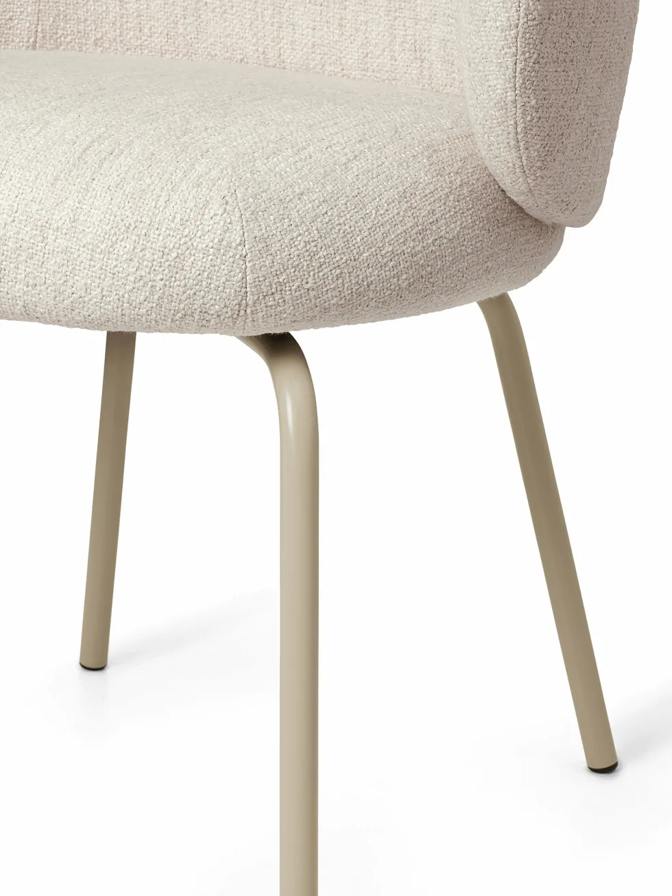 Chaise en tissu bouclé blanc sur pieds beiges 69 x 69 cm Rico - Ferm Living