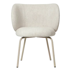 Chaise en tissu bouclé blanc sur pieds beiges 69 x 69 cm Rico - Ferm Living