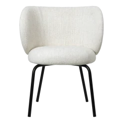 Chaise en tissu bouclé blanc sur pieds noirs 69 x 69 cm Rico - Ferm Living