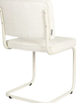 Chaise en tissu bouclé et aluminium blanc Ridge - Zuiver