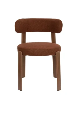 Chaise en tissu bouclette marron et métal marron Sora - The Cool Republic