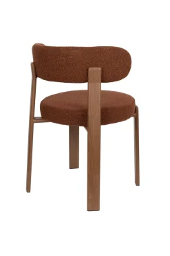 Chaise en tissu bouclette marron et métal marron Sora - The Cool Republic