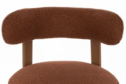 Chaise en tissu bouclette marron et métal marron Sora - The Cool Republic