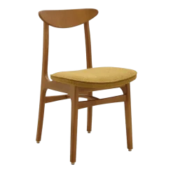 Chaise en tissu bouclé moutarde et frêne foncé 52 x 45 Série 200-190 Mix - 366 Concept