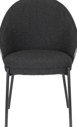 Chaise en tissu bouclé noir Rodin - Dutchbone