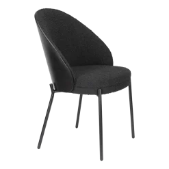 Chaise en tissu bouclé noir Rodin - Dutchbone