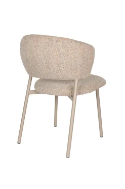 Chaise en tissu et acier beige Nalia - The Cool Republic