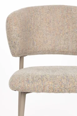 Chaise en tissu et acier beige Nalia - The Cool Republic