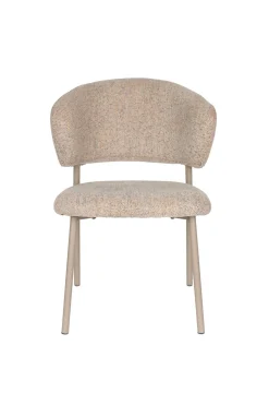 Chaise en tissu et acier beige Nalia - The Cool Republic
