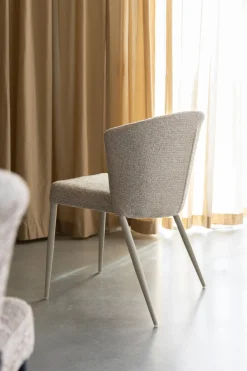 Chaise en tissu et métal beige Georgia - Dutchbone