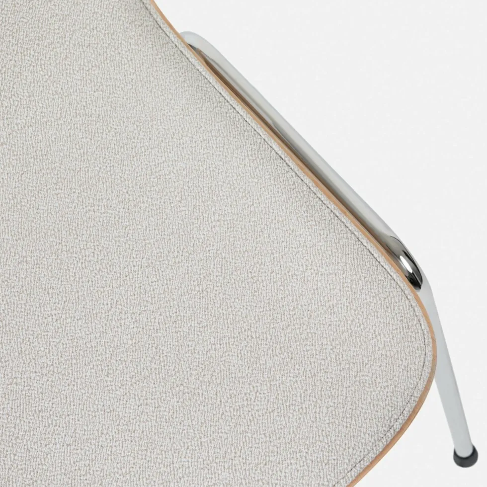Chaise en tissu gris et cadre argenté Touchwood - Hem