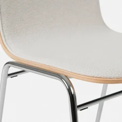 Chaise en tissu gris et cadre argenté Touchwood - Hem