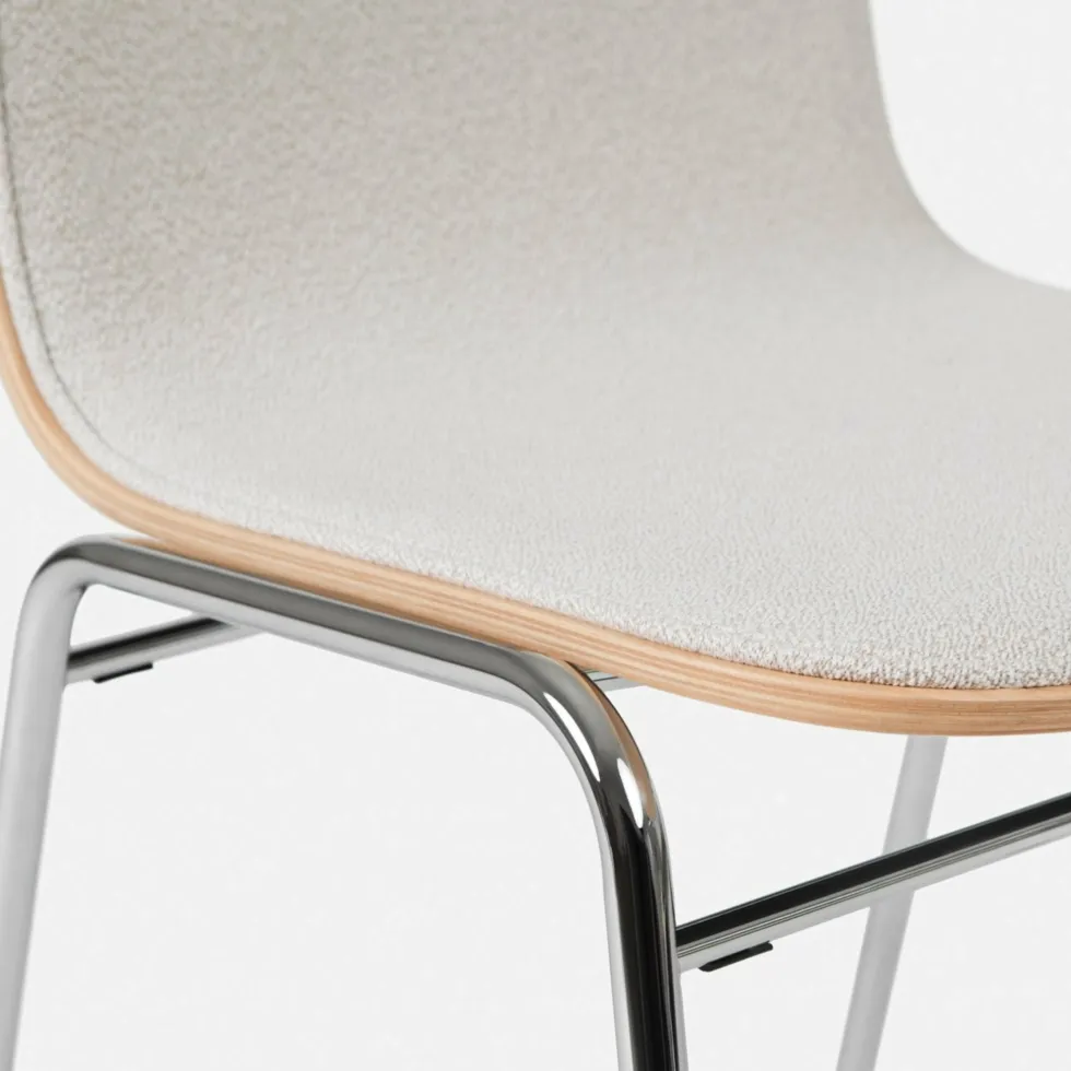 Chaise en tissu gris et cadre argenté Touchwood - Hem