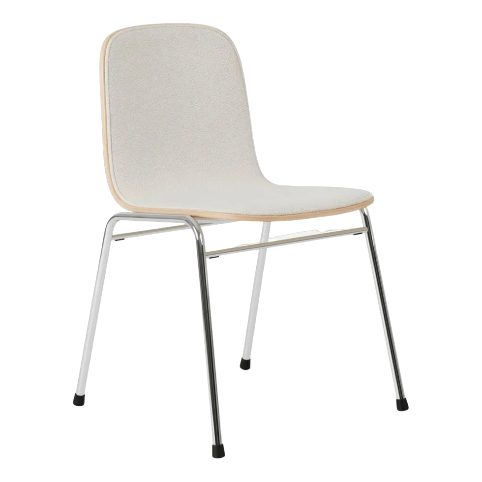 Chaise en tissu gris et cadre argenté Touchwood - Hem