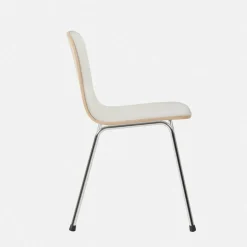 Chaise en tissu gris et cadre argenté Touchwood - Hem
