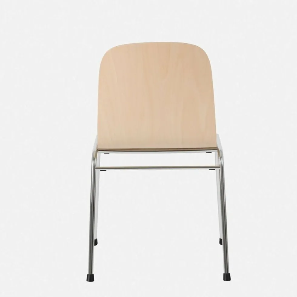 Chaise en tissu gris et cadre argenté Touchwood - Hem