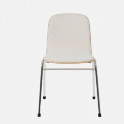 Chaise en tissu gris et cadre argenté Touchwood - Hem