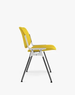 Chaise en tissu jaune et acier chromé DSC 106 - Anonima Castelli