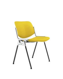 Chaise en tissu jaune et acier chromé DSC 106 - Anonima Castelli
