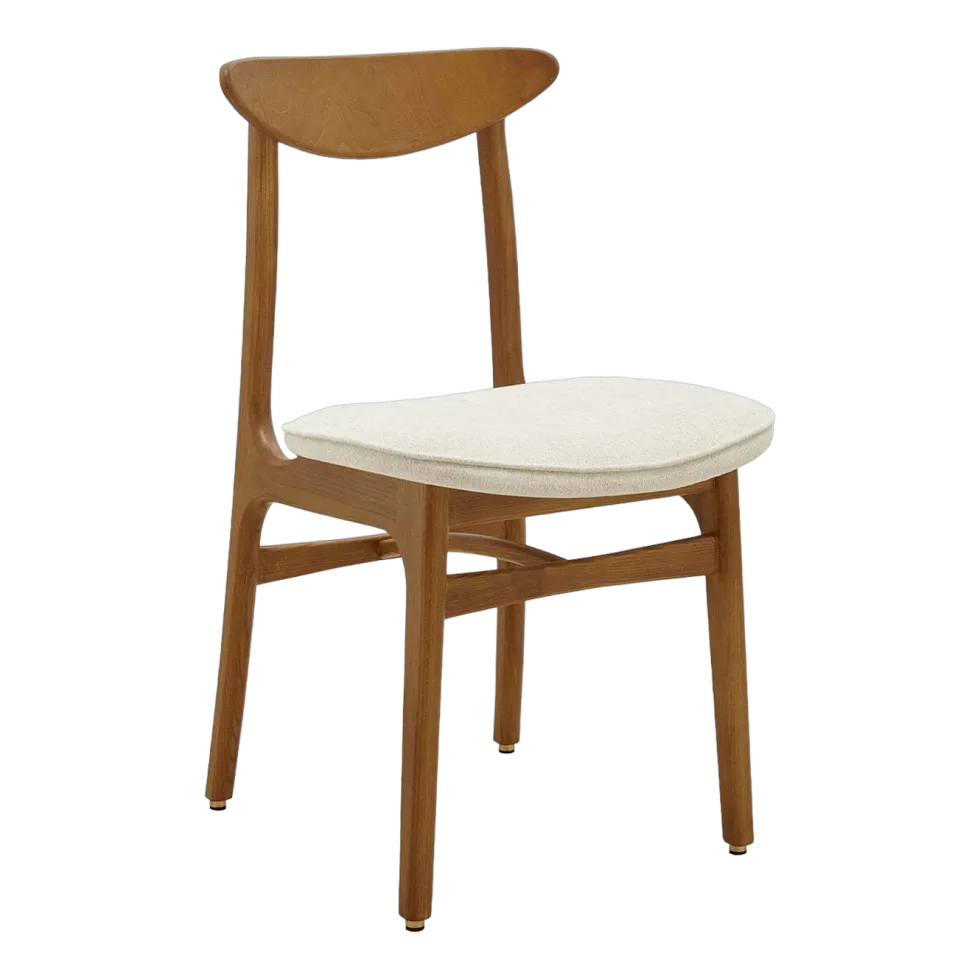 Chaise en tissu marbre blanc et frêne foncé 52 x 45 Série 200-190 Mix - 366 Concept
