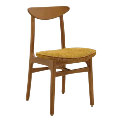 Chaise en tissu marbre moutarde et frêne foncé 52 x 45 Série 200-190 Mix - 366 Concept