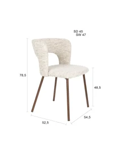 Chaise en tissu marron et métal Arven - The Cool Republic