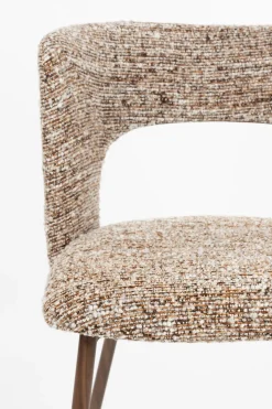 Chaise en tissu marron et métal Arven - The Cool Republic