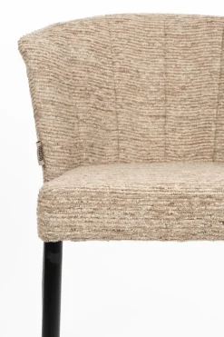 Chaise en tissu marron et métal noir Georgia - Dutchbone